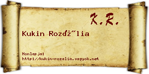 Kukin Rozália névjegykártya